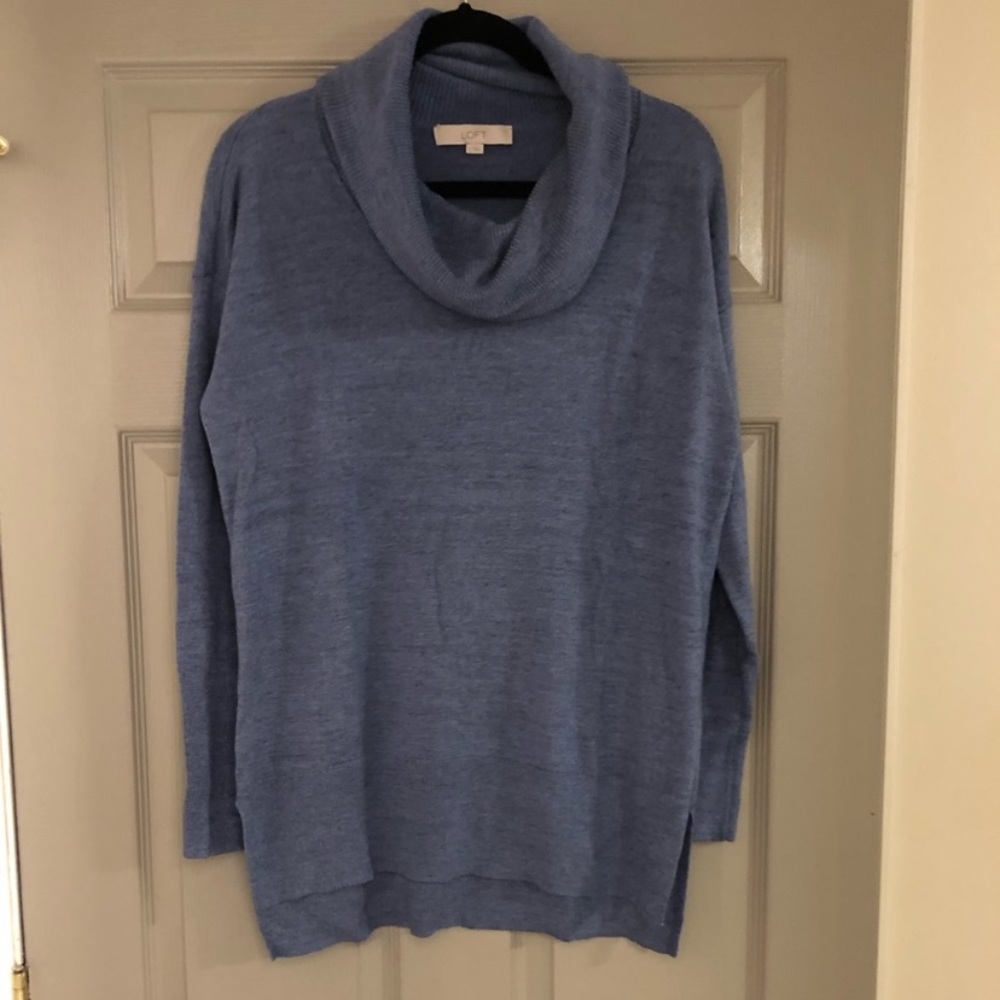 💙Loft Cowl Neck Tunic sweater Blue M💙Nice